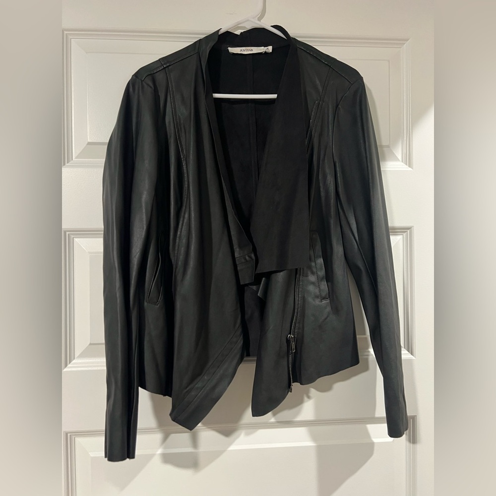 JustFab Black Leather Jacket for Women